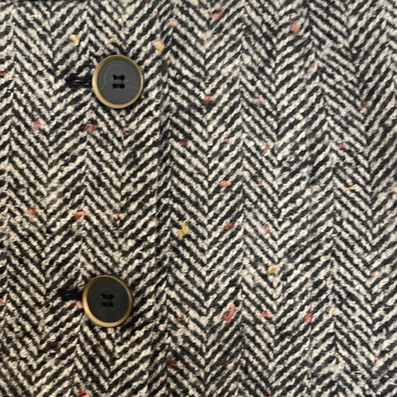 Loft Wool Herringbone Button Skirt - Picture 3 of 5